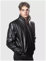 Мужская кожаная куртка "Адмирал", цвет черный, размер 4XL
