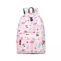 Детский рюкзак Фламинго / Ранец / Школьный портфель (Розовый)