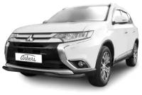 Защита переднего бампера d57 "волна" Arbori черн. для Mitsubishi OUTLANDER 3-го поколения 2-й рестайлинг (2015-2018гг) / Митсубиси Аутлендер