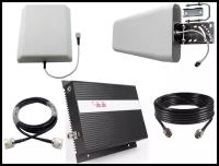 Репитер 200 мВт усилитель сотовой связи и интернета 2G/3G/4G LTE Telestone 1800/2100-75 комплект две антенны + два кабеля