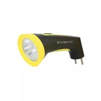 Ultraflash LED3804M (фонарь аккум 220В, черный/желтый, 4 LED, SLA, пластик, коробка)