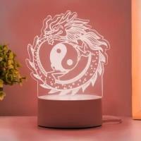 Светильник "Китайский дракон" LED белый 14х9,5х16 см 9285994
