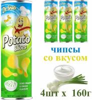 Чипсы картофельные сметана и лук (160г х 4шт) Dr.Snack