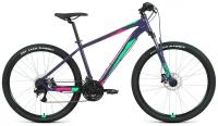 Велосипед взрослый горный Forward Apache 27,5" 3.2 HD AL 2022 года рама 15" фиолетово-зеленый