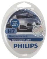 Лампа набор 12V H7 55W+W5W/T105 PX26d 4200K бокс (2шт.+2шт.) White Vision Ultra PHILIPS 12972WVU2