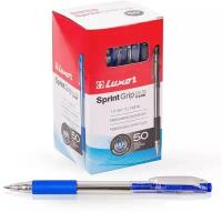 Ручка шариковая автоматическая Luxor "Sprint" синяя, 1,0мм, грип, 50 шт