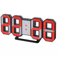 Perfeo LED часы-будильник “LUMINOUS”, черный корпус / красная подсветка (PF-663)