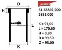 99,50Mmгильзаk=97,05L=170,60H+F=3,90 YENMAK арт. 5165892000