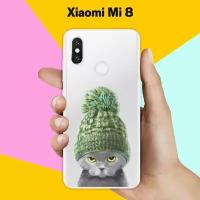 Силиконовый чехол на Xiaomi Mi 8 Серый кот / для Сяоми Ми8