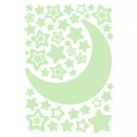 DECORETTO / Светящаяся наклейка "Луна и звездочки"