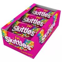 Skittles 2в1 драже в разноцветной сахарной глазури, 38 г, 12 уп. (розовый)