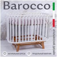 Детская кроватка Sweet Baby с маятником Barocco New Белый/Натуральный