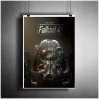 Постер плакат для интерьера "Компьютерная игра Fallout 4. Игра Фоллаут 4"/ Декор дома, офиса, бара. A3 (297 x 420 мм)