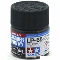 LP-65 Rubber black (Черная резина) краска лаковая, 10 мл. Tamiya 82165