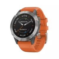 Умные часы Garmin Fenix 6 Sapphire Premium Multisport GPS, с оранжевым ремешком