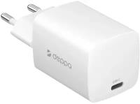 Сетевое зарядное устройство Wall Charger GaN USB-C, Power Delivery, 33Вт, белый, Deppa, крафт, Deppa 11431-OZ