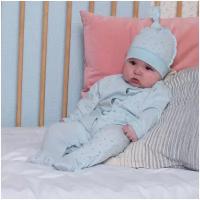 Комбинезон ALARYSPEOPLE для новорожденных и детей до 1 года "Звездочки" с принтом, закрытая стопа, размер 56, голубой