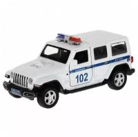 Машина металлическая Jeep Wrangler Sahara полиция, белый, инерция