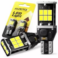 Светодиодная лампа AUXITO T15 W16W цоколь W2.1x9.5d 2шт 6000К белый свет задний ход LED автомобильная