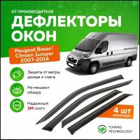 Дефлекторы боковых окон Peugeot Boxer, Citroen Jumper (Пежо Боксер, Ситроен Джампер) 2007-2014, ветровики на двери автомобиля, ТТ