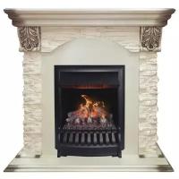 Электрический электрический камин RealFlame Dublin Lux + Oregan 3D белый дуб с патиной