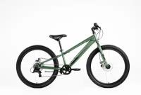 Велосипед FORWARD SPIKE 24 D (24" 7 ск. рост. 11") 2023, зеленый/черный, IB3F47133XGNXBK