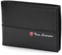 Портмоне мужское из натуральной кожи TONINO LAMBORGHINI Driving Black, 13х10 см, кожа