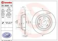 Brembo диск тормозной, honda accord ix saloon (cr) 09/12- / honda accord viii (cu) 04/08- / honda accor 08b36010