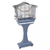 Клетка для птиц Imac SOFIA, морозно-голубая, на колеса* и подставке, 63*33*61/133см (01355)