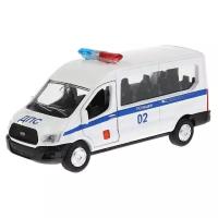 Полицейский автомобиль ТЕХНОПАРК Ford Transit Полиция (SB-18-18-P(W)-WB) 1:32, 12 см, белый/синий