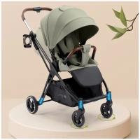 Прогулочная коляска Happy Baby Luna, olive green, цвет шасси: черный