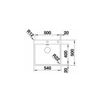 Интегрированная кухонная мойка Blanco Andano 500-IF/A Infino, 50х54см, нержавеющая сталь