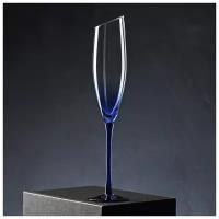 Бокал стеклянный Magistro "Иллюзия", 160 мл, 5,5х27,5 см, на синей ножке