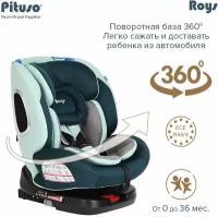 Автокресло для детей (0-36кг) Pituso Roys Emerald Grey/Изумрудно-Серый