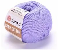 Пряжа YarnArt Baby cotton светло-сиреневый (417), 50%хлопок/50%акрил, 165м, 50г, 1шт