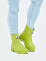 Резиновые сапоги ботинки челси непромокаемые женские подростковые водонепроницаемые на подарок YESANTA K93-3-green