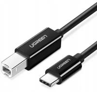 Кабель UGREEN US241 (50446) USB-C to USB-B 2.0 Printer Cable для подключения принтера. Длина: 2м. Цвет: черный