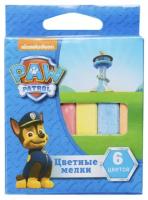 Мелки белые школьные 6шт "Щенячий патруль" Paw Patrol, прямоугольные