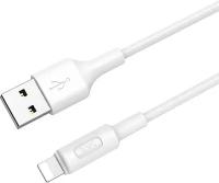 Кабель HOCO X25 Soarer USB на Lightning (iPhone, iPad, AirPods), 2.4A, 1 метр белый, для быстрой зарядки гаджетов Apple и передачи данных