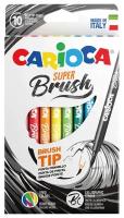 Фломастеры с кистевым пишущим узлом Carioca "Super Brush", 10цв, смываемые, картон, европодвес