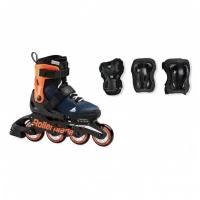 Детские роликовые коньки Rollerblade Microblade midnight blue/warm orange COMBO 2023 (33-36,5)