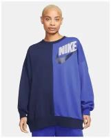 Худи Nike женский, модель: DV0328410, цвет: черный,синий, размер: S
