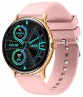 Умные часы i10 Gold Frame Pink Silicone Strap золотые с розовым силиконовым ремешком