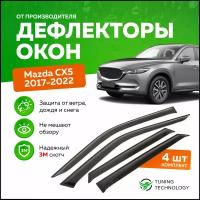 Дефлекторы боковых окон Mazda (Мазда) CX5 2017-2023, ветровики на двери автомобиля, ТТ