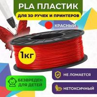 Пластик для 3D печати в катушке Funtastique (PLA,1.75 мм,1 кг) (красный), для 3д принтера, картридж, леска, для творчества