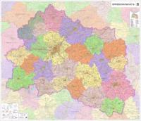 настенная карта Орловской области 100 х 115 см (на баннере)