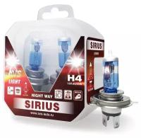 Лампа галогенная AVS SIRIUS NIGHT WAY H4.12V.60/55W Plastic box -2 шт