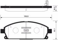 Колодки тормозные передние W0008BP для Nissan Patfinder; X-Trail (97-) аналог SANGSIN SP1365