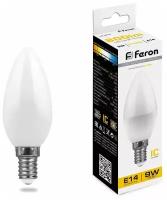 Лампа LED E14 9Вт теплый свеча Feron