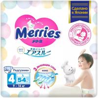 Merries подгузники L, 9-14 кг, 54 шт